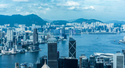 Explore the majestic Hong Kong skyline with its iconic skyscrapers and vibrant harbor.